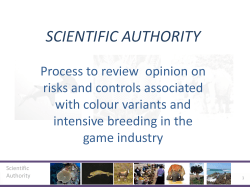 scientific authority - Department of Environmental Affairs