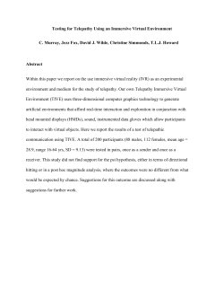 Testing for Telepathy Using an Immersive Virtual Environment C