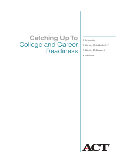 Catching Up To College and Career Readiness