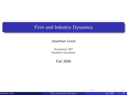 Firm and Industry Dynamics