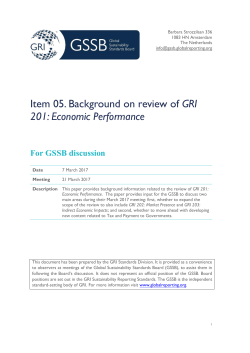 Item 05. Background on review of GRI 201: Economic Performance