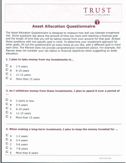 Asset Allocation Questionnaire