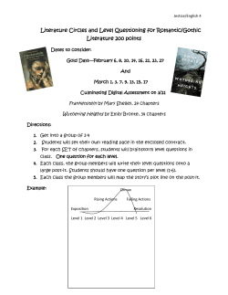 Literature Circles and Level Questioning for Romantic/Gothic