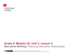 Grade 8: Module 3A: Unit 3: Lesson 5 Narrative Writing: Planning