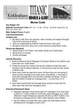 Morse Teachers Pack - Redcar and Cleveland Council