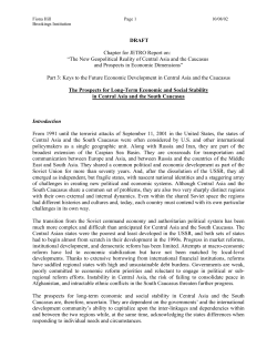 Towards Long-Term Economic and Social Stability in Central Asia