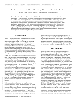 Pre-Conscious Assessment of Trust: A Case Study of Financial and