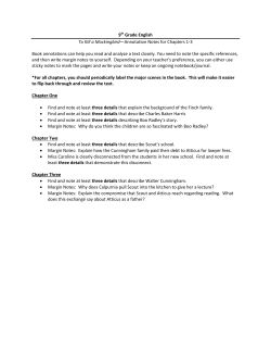 9th Grade English To Kill a Mockingbird&mdash;Annotation Notes for