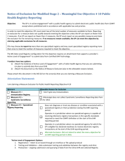 Notice of Exclusion for Modified Stage 2 &ndash; Meaningful Use Objective