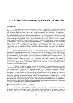 country note on national fisheries management system &ndash; greenland