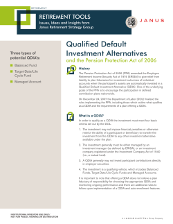 Qualified Default Investment Alternatives