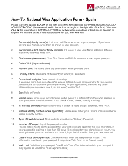 National Visa Application Form Instructions - Spain