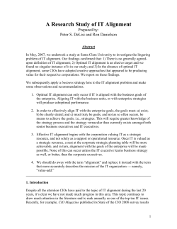 A Research Study of IT Alignment