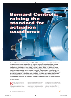 cover story.indd - BERNARD CONTROLS