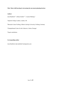 Motor skill learning by increasing the movement planning