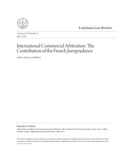 The Contribution of the French Jurisprudence