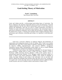 Goal-Setting Theory of Motivation