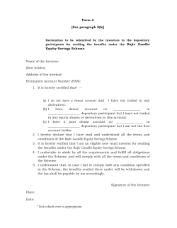 Form A [See paragraph 5(b)] Equity Savings Scheme. Name of the