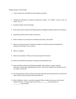 Biology Semester 1 Study Guide 1. Draw a Carbon atom and label