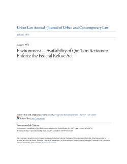 Environment&mdash;Availability of Qui Tam Actions to Enforce the Federal