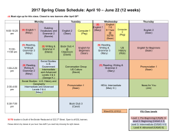 Spring Class Schedule