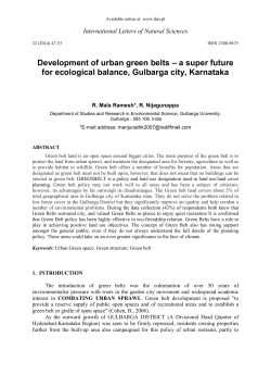 Development of urban green belts &ndash; a super future for ecological