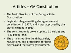 Articles &ndash; GA Constitution