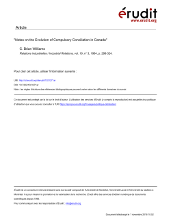 "Notes on the Evolution of Compulsory Conciliation in Canada"