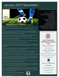 January 2017 Newsletter - Pima County Junior Soccer League