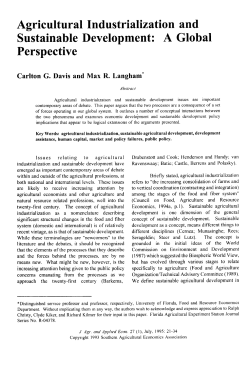 Agricultural Industrialization and Sustainable