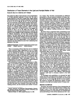 Distribution of Trace Elements in the Lipid and Nonlipid