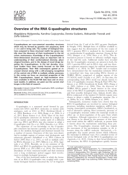 Overview of the RNA G-quadruplex structures