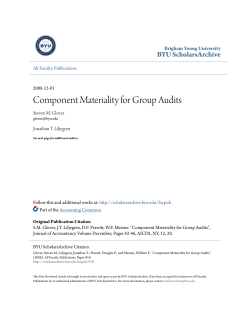 Component Materiality for Group Audits