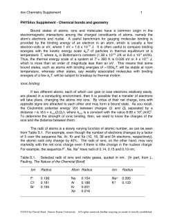 4xx Chemistry Supplement 1 PHYS4xx Supplement - Chemical