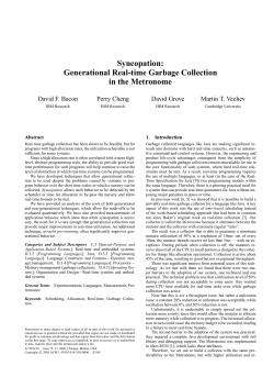 Syncopation: Generational Real-time Garbage Collection in the