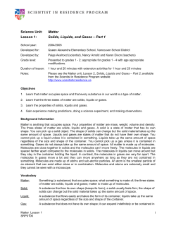 Lesson 1 - Scientist in Residence Program