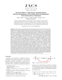 Phosphate Bonds. Selective Destabilization of the Scissile Bond and