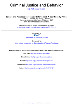 Criminal Justice and Behavior