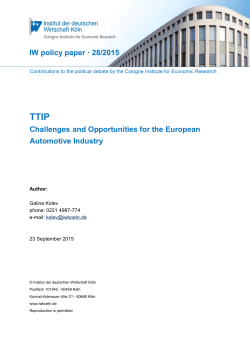 Challenges and Opportunities for the European Automotive Industry