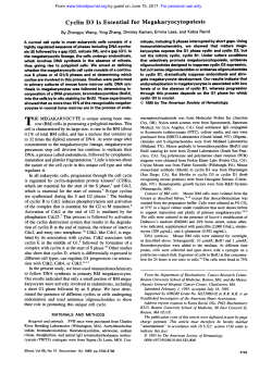 Cyclin D3 Is Essential for Megakaryocytopoiesis
