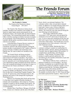 The Friends Forum - Watertown Library Association