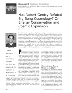 Has Robert Gentry Refuted Big Bang Cosmology? On Energy