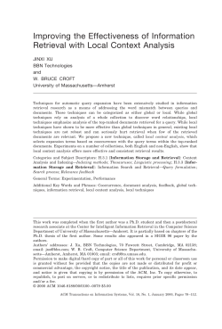 Improving the Effectiveness of Information Retrieval with Local