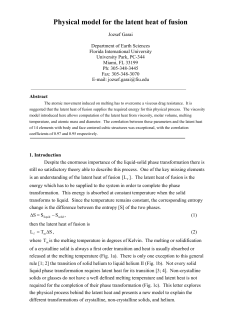 Physical model for the latent heat of fusion