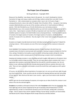 The Proper Care of Scorpions