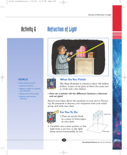 Activity 6 Refraction of Light