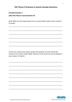 HSC Physics 9.8 Quanta to Quarks Example Questions