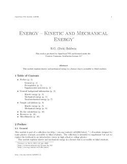 Energy Kinetic and Mechanical Energy