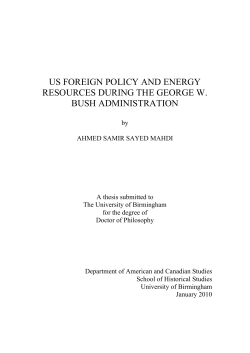 US foreign policy and energy resources during the George W. Bush