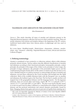 TALISMANS AND AMULETS IN THE JAPANESE COLLECTION1 1
